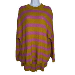 Free People Beach Malibu Stripe Surf Set Knit Sweater Shorts Women Large